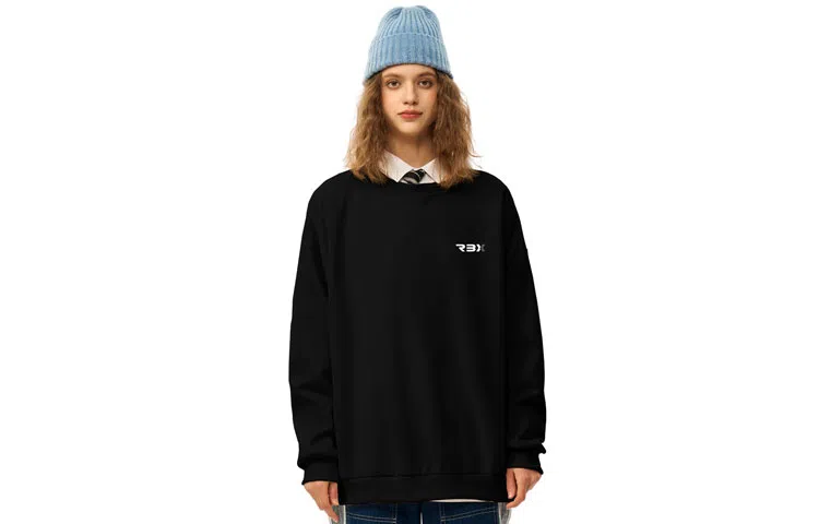 人本 印花图案简约户外逛街时尚宽松套头长袖圆领卫衣 男女同款