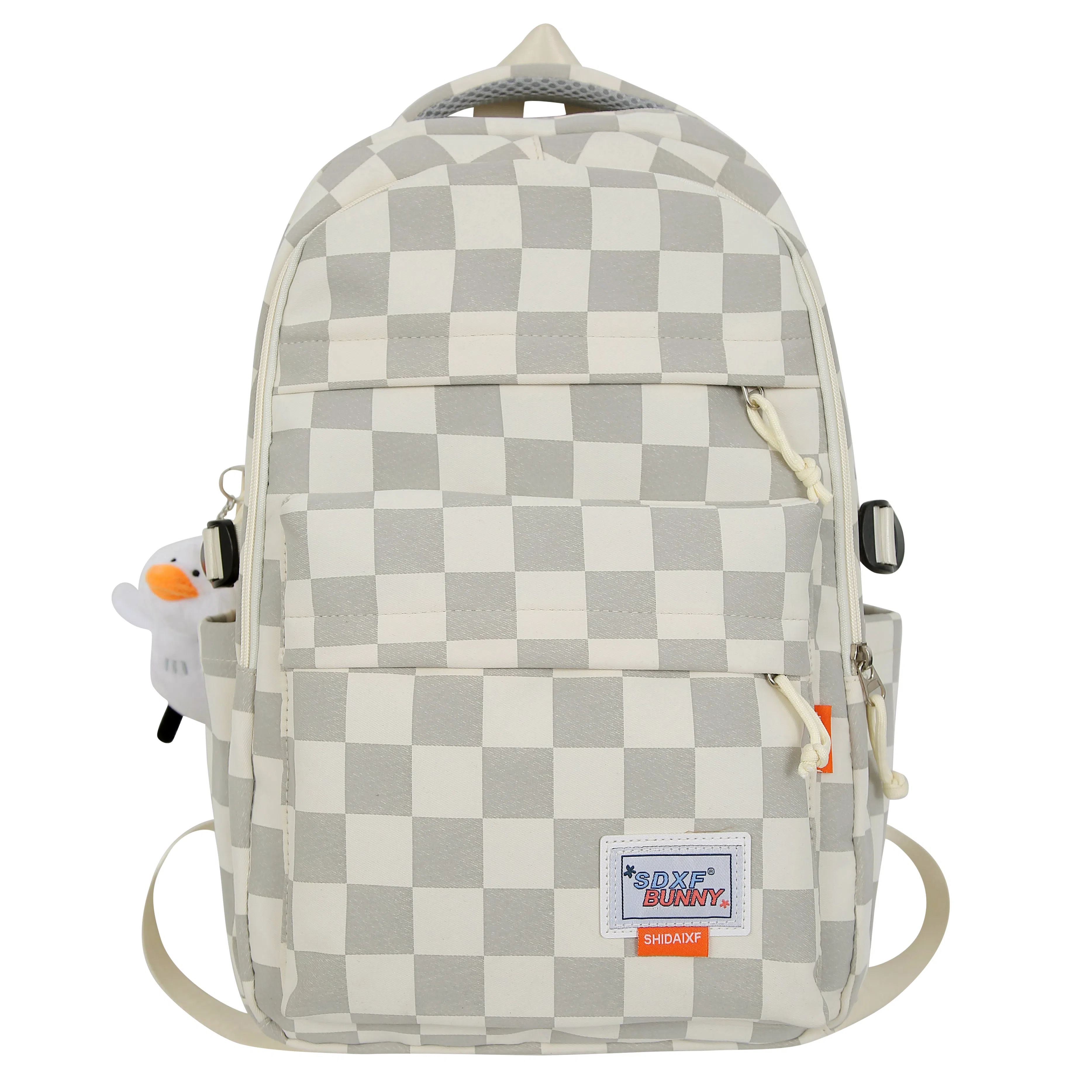 恒源祥 文艺风格子简约 尼龙 双肩包 男女同款情侣款 多色