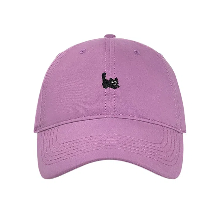 心水好物 春夏户外百搭可爱猫咪刺绣遮阳防晒弯檐 棉 鸭舌帽 男女同款情侣款