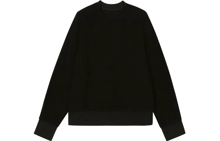 速写 纯色宽松舒适简约通勤日常休闲圆领套头卫衣 男女同款 黑色驼杏色