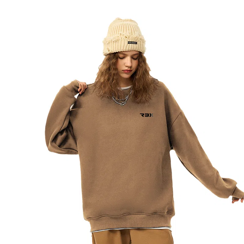 人本 印花图案简约户外逛街时尚宽松套头长袖圆领卫衣 男女同款