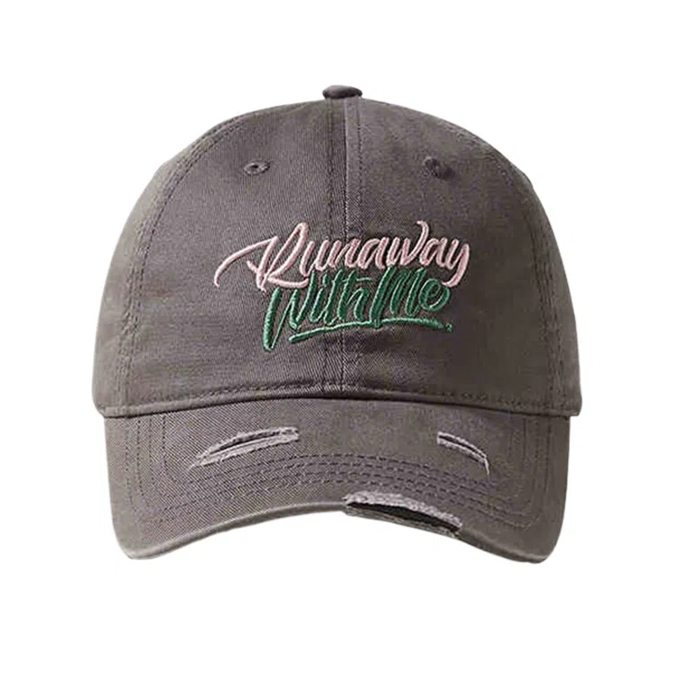 心水好物 日系原宿风街头嘻哈字母刺绣破洞时尚 棉 鸭舌帽 男女同款情侣款