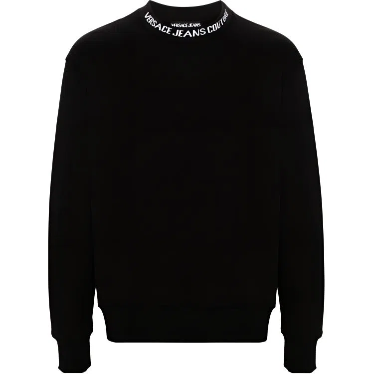 Versace Jeans Couture Letter Print Crewneck Sweatshirt Black