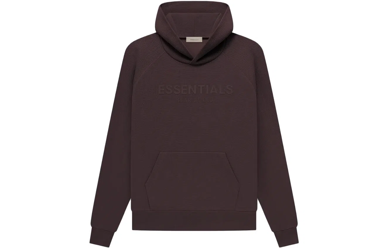 Fear of God Essentials SS23 Waffle Raglan Hoodie Plum