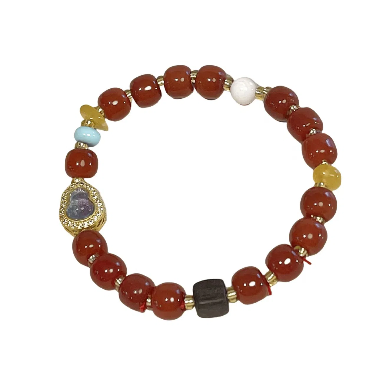 指尖瑰宝 鸿运当头 福气满满 紫气东来 财源滚滚 平安顺遂 有钱花新中式 玛瑙 手串 男女同款情侣款