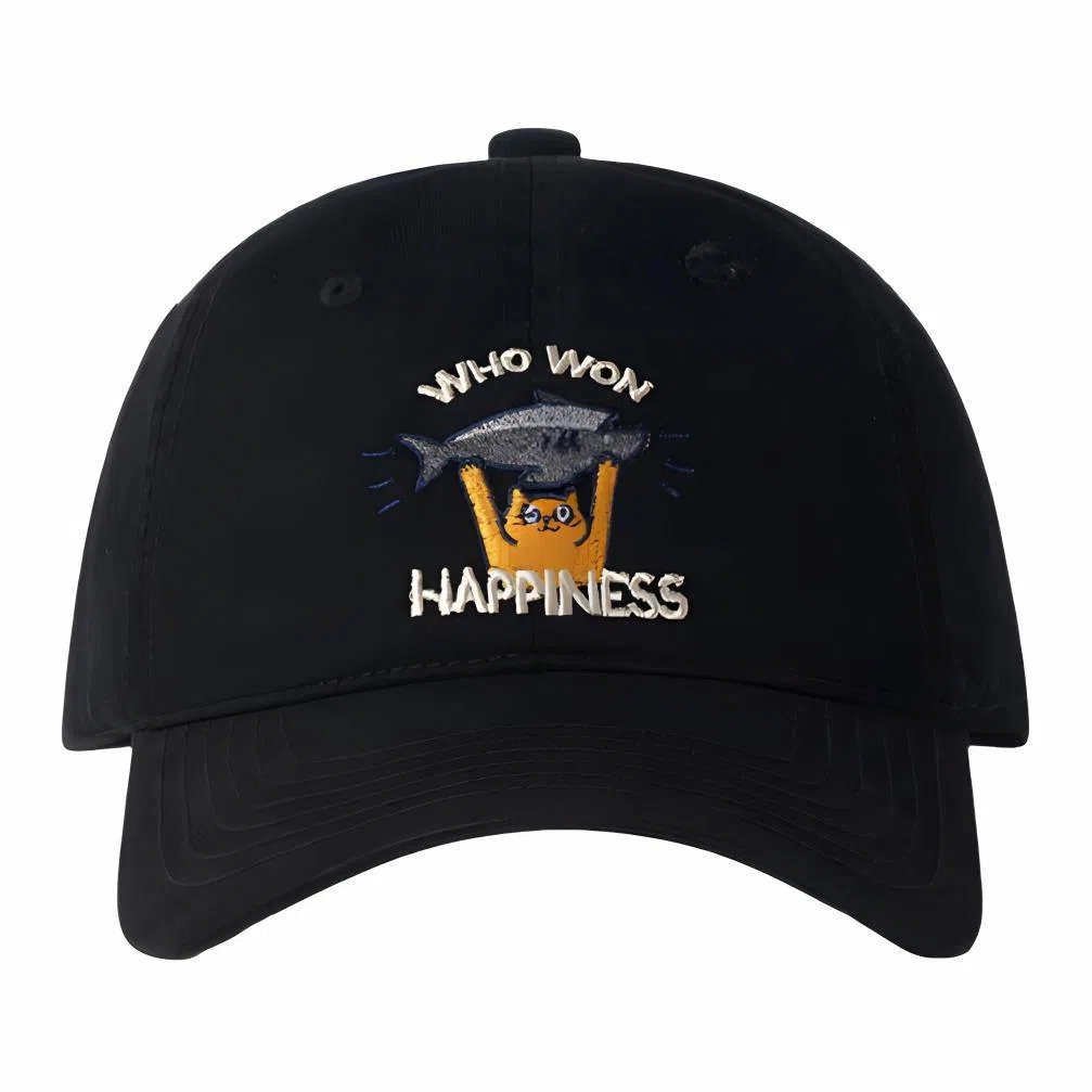 简约刺绣 复古软顶 可爱小猫户外百搭遮阳帽 棉 鸭舌帽 男女同款情侣款