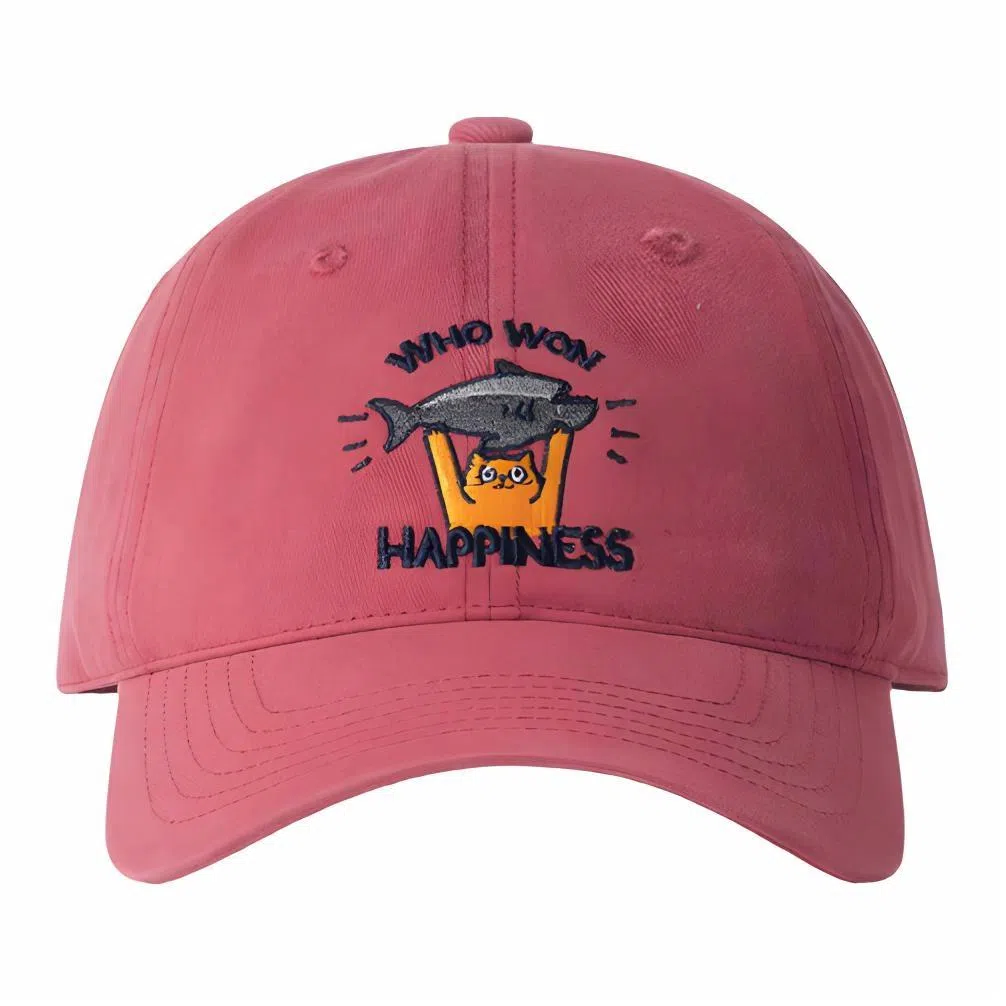 简约刺绣 复古软顶 可爱小猫户外百搭遮阳帽 棉 鸭舌帽 男女同款情侣款