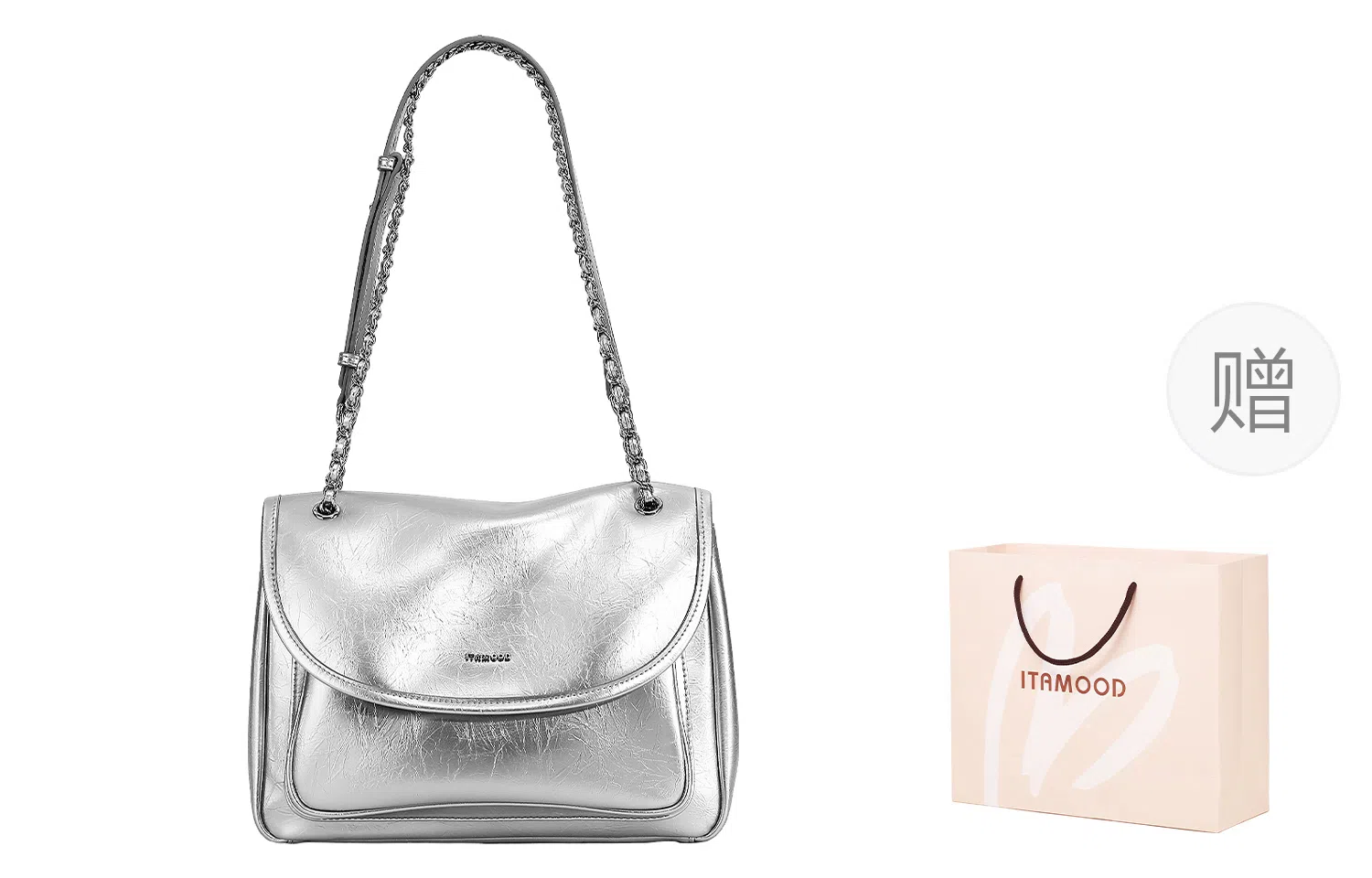 妙迪 高级感 牛皮 单肩包 常规 女款 白色