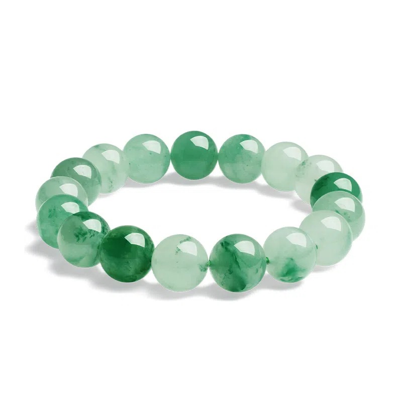 印象眸 新中式飘花翠色气质显白高级感古风简约手饰天然 非洲翠 手串 男女同款情侣款