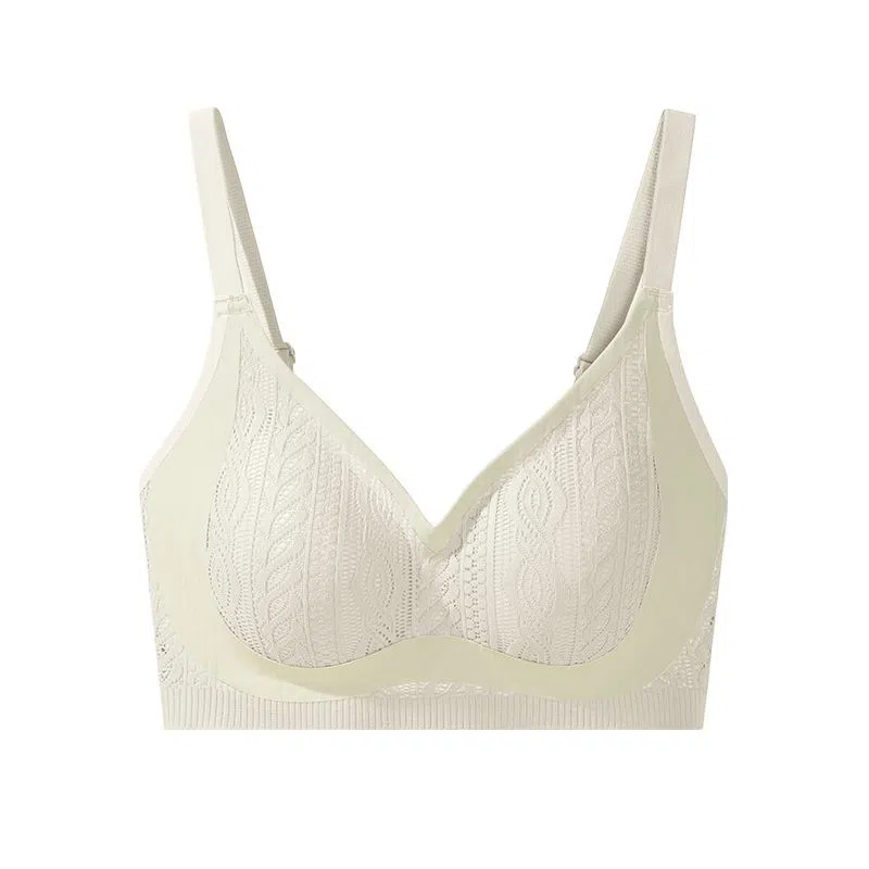 欧迪芬 透气蕾丝加宽侧翼贴身裸感提拉软支撑聚拢收副乳文胸 女款