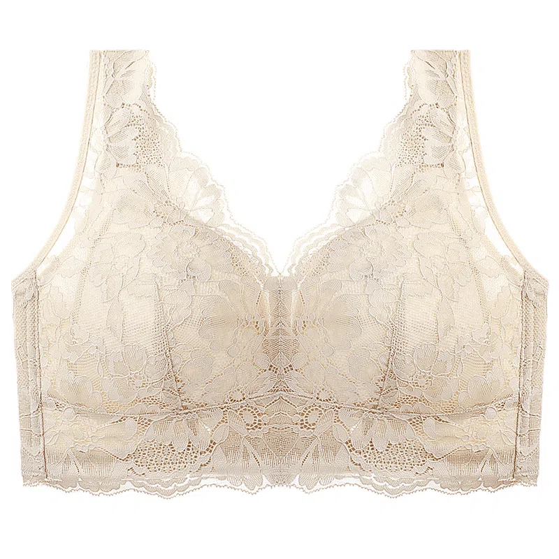 润微 院线调整型蕾丝美背内衣女大胸显小无钢圈收副乳防下垂文胸 女款