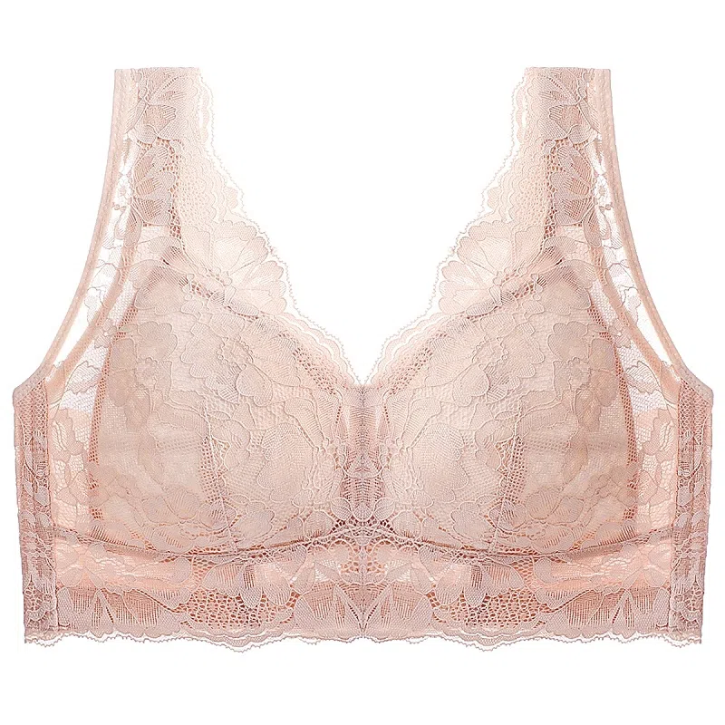润微 院线调整型蕾丝美背内衣女大胸显小无钢圈收副乳防下垂文胸 女款