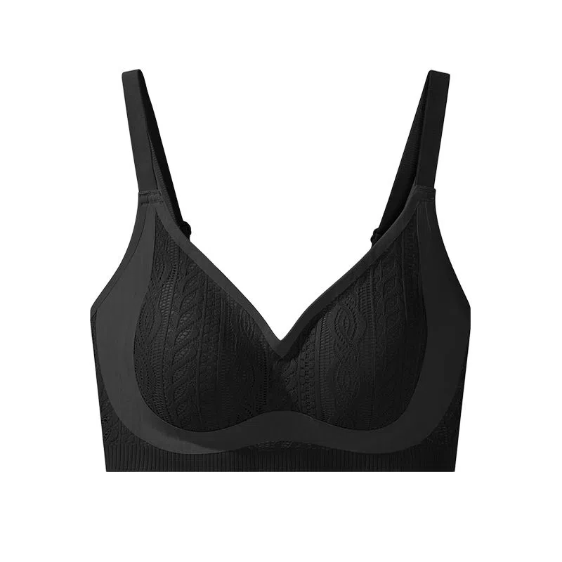 欧迪芬 透气蕾丝加宽侧翼贴身裸感提拉软支撑聚拢收副乳文胸 女款