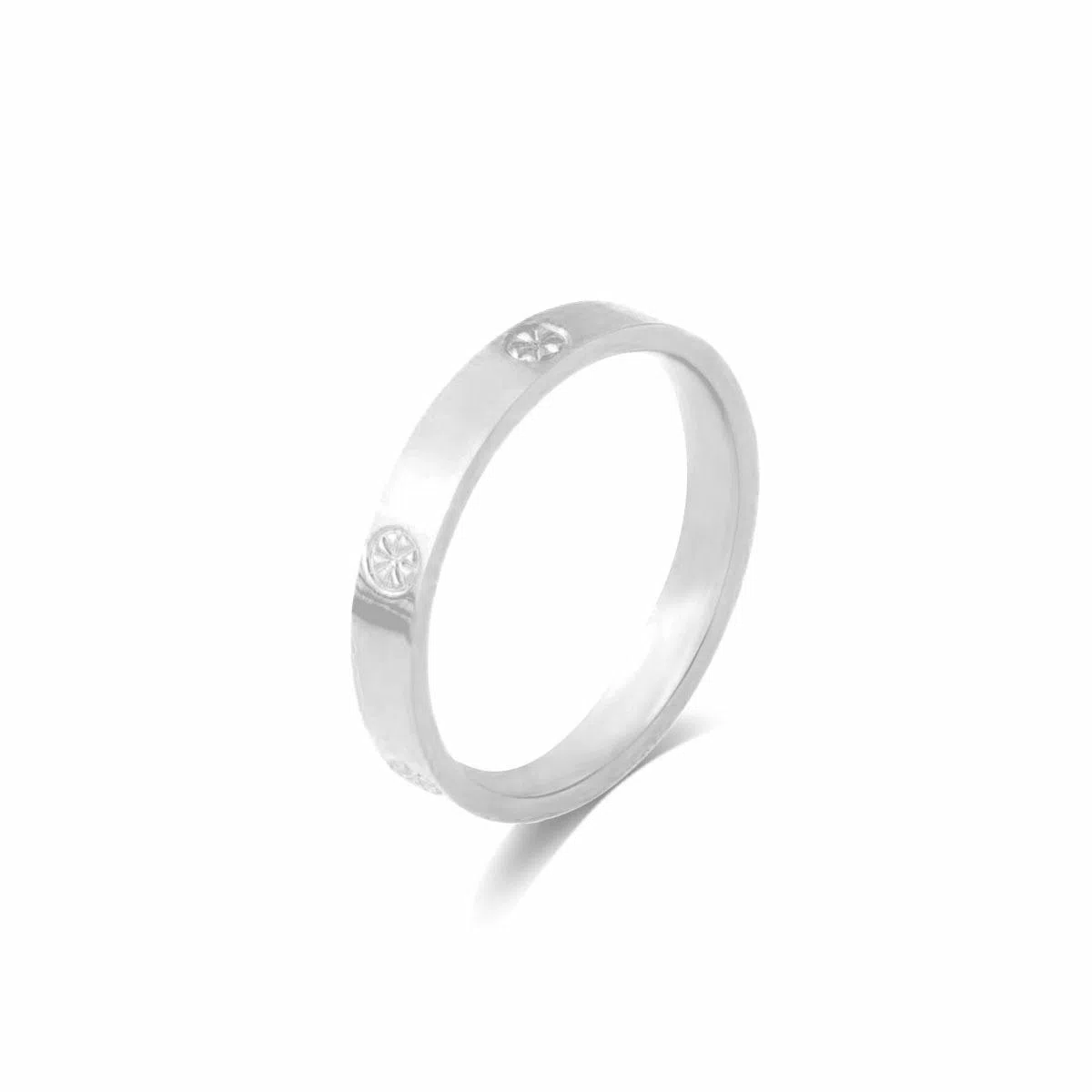 【S999足银免费刻字】 金师傅 钻纹指环 浪漫时尚气质素圈简约经典百搭日常冷淡风 小众轻奢设计高级 纯银 固口戒指 男女同款情侣款