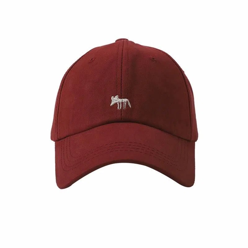 稻草人 韩版刺绣小狐狸 显脸小 百搭休闲 棉 鸭舌帽 男女同款情侣款