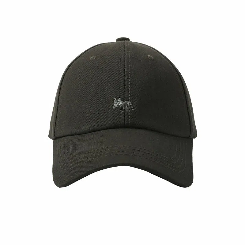 稻草人 韩版刺绣小狐狸 显脸小 百搭休闲 棉 鸭舌帽 男女同款情侣款