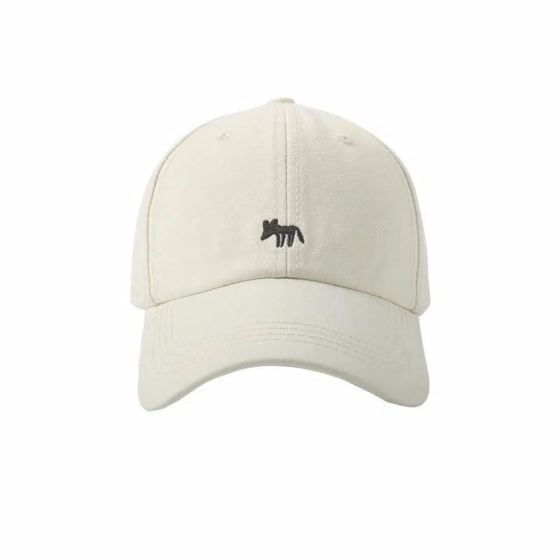 稻草人 韩版刺绣小狐狸 显脸小 百搭休闲 棉 鸭舌帽 男女同款情侣款