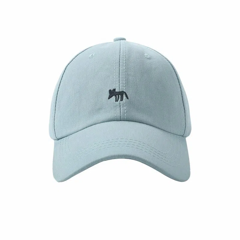 稻草人 韩版刺绣小狐狸 显脸小 百搭休闲 棉 鸭舌帽 男女同款情侣款