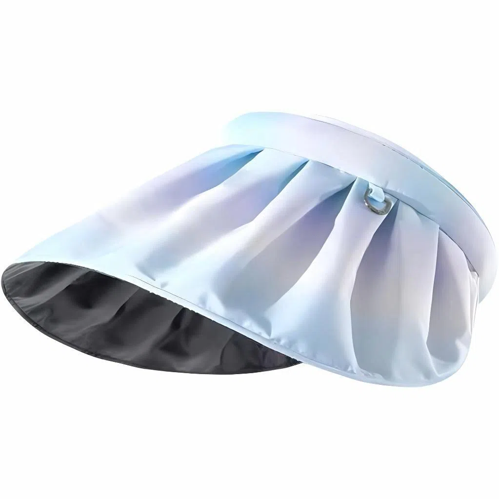 杨同学 贝壳黑胶遮阳帽夏季帽子遮阳帽显脸小空顶帽渐变色太阳帽女 聚酯纤维 防晒帽 女款