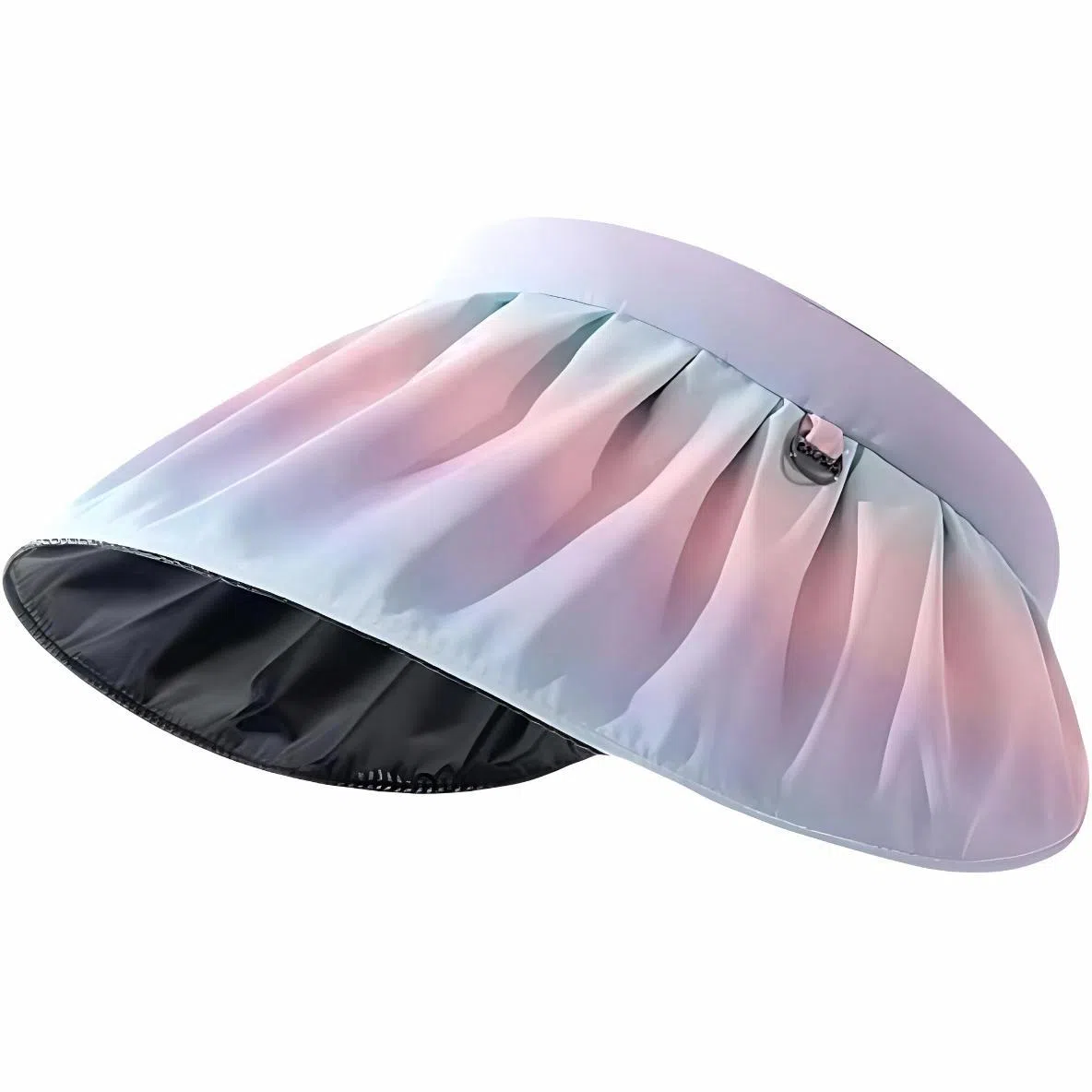 杨同学 贝壳黑胶遮阳帽夏季帽子遮阳帽显脸小空顶帽渐变色太阳帽女 聚酯纤维 防晒帽 女款