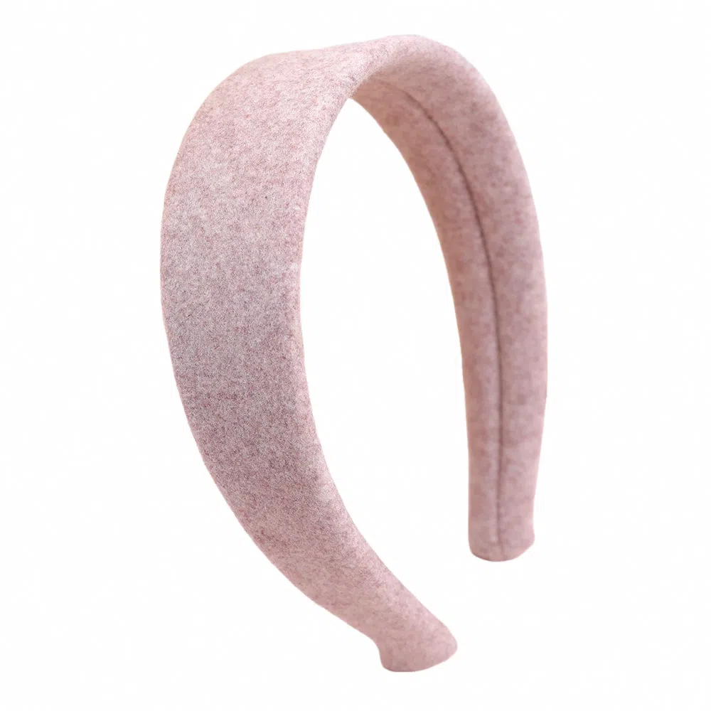 彤彤兔 质感宽版毛呢纯色高颅顶百搭简约外出 布艺 发箍 女款