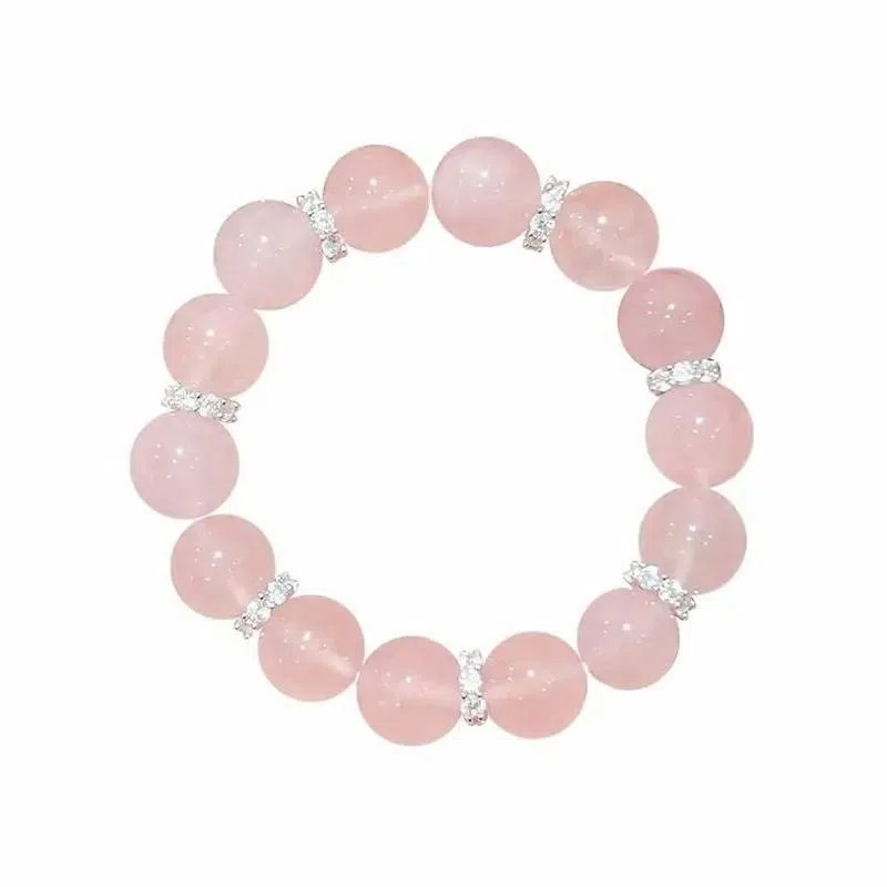 阿梵尼 荔枝冻甜美气质可爱 轻奢小众百搭高级感 梦幻粉招桃花早日脱单 招人缘运 能量磁场 好运天然 粉水晶 手串 女款