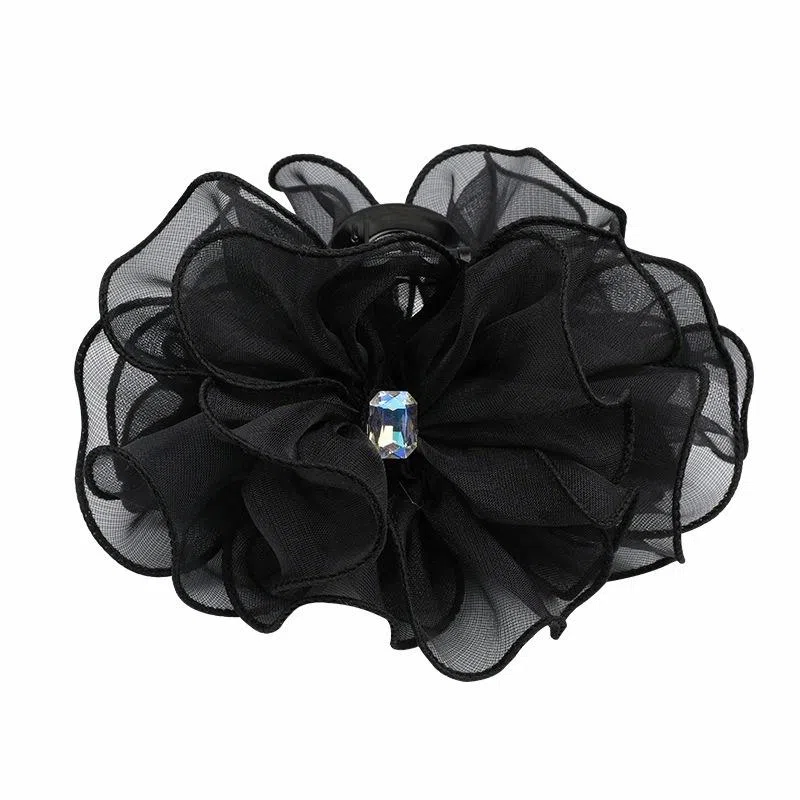 彤彤兔 日韩抓夹显发量优雅气质后脑勺盘发发抓发饰 欧根纱 发夹 女款