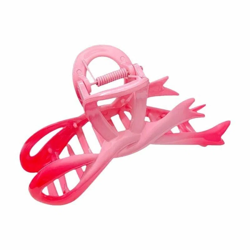 彤彤兔 渐变色蝴蝶结抓夹大号鲨鱼夹高级感盘子头饰个性后脑勺 树脂 发夹 女款