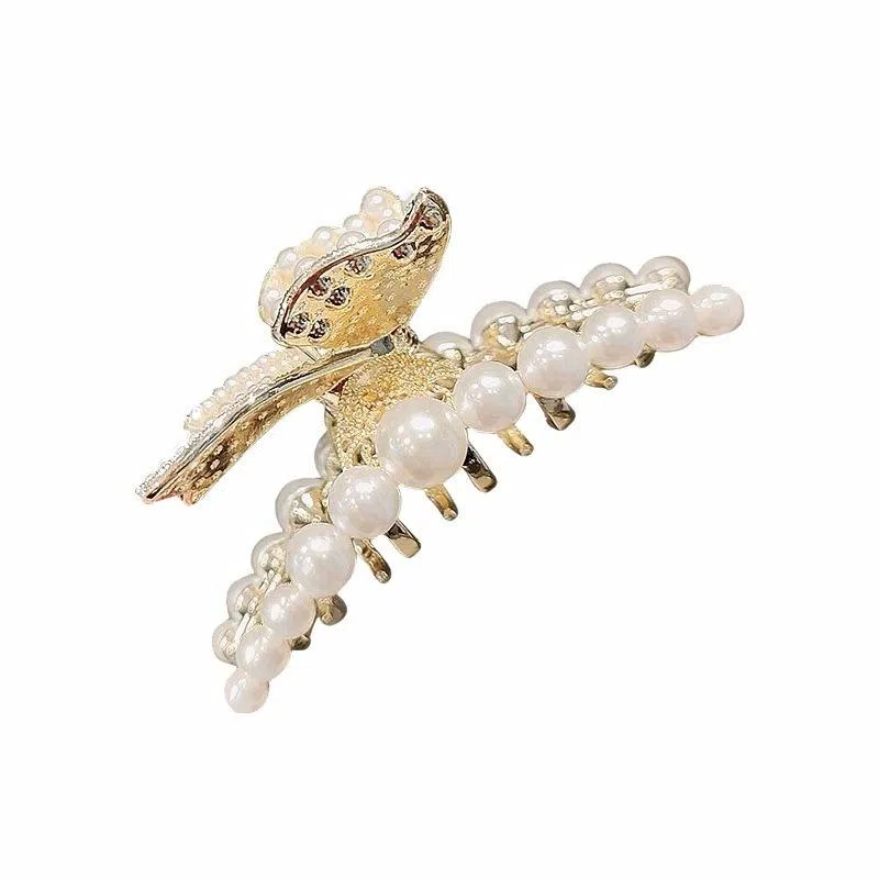 彤彤兔 高级感蝴蝶大号抓夹气质后脑勺盘时尚水钻鲨鱼夹头饰 合金 发夹 女款