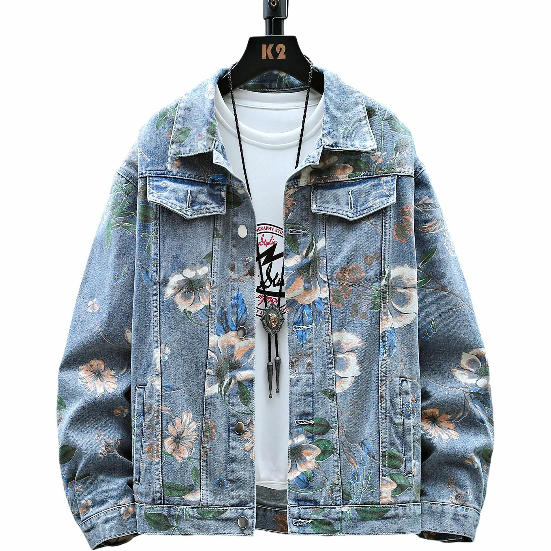 CHARLIE GOLF Vintage Floral Denim Jacket