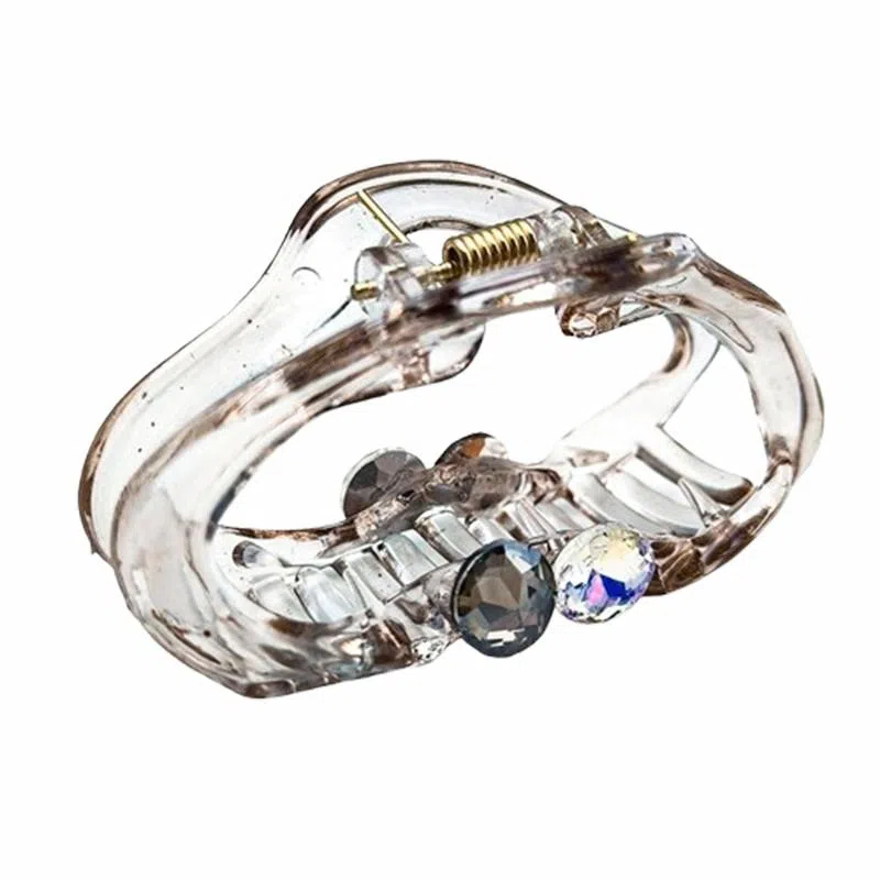 简应舒 椭圆发抓中号盘发抓夹后脑勺鲨鱼夹发饰 合金+仿钻 发夹 女款