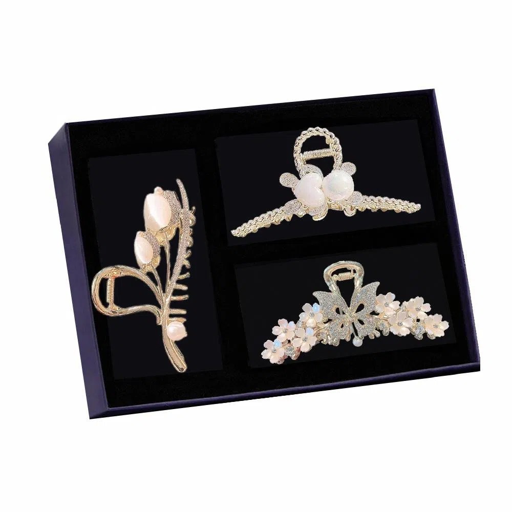 缔晶 日韩甜美时尚可爱鲨鱼夹抓夹套装 春夏通勤个性搭配发饰 合金 发夹 女款