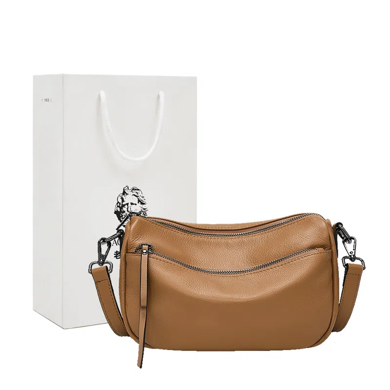 老人头 简约百搭纯色 头层牛皮 单肩包 女款 多色