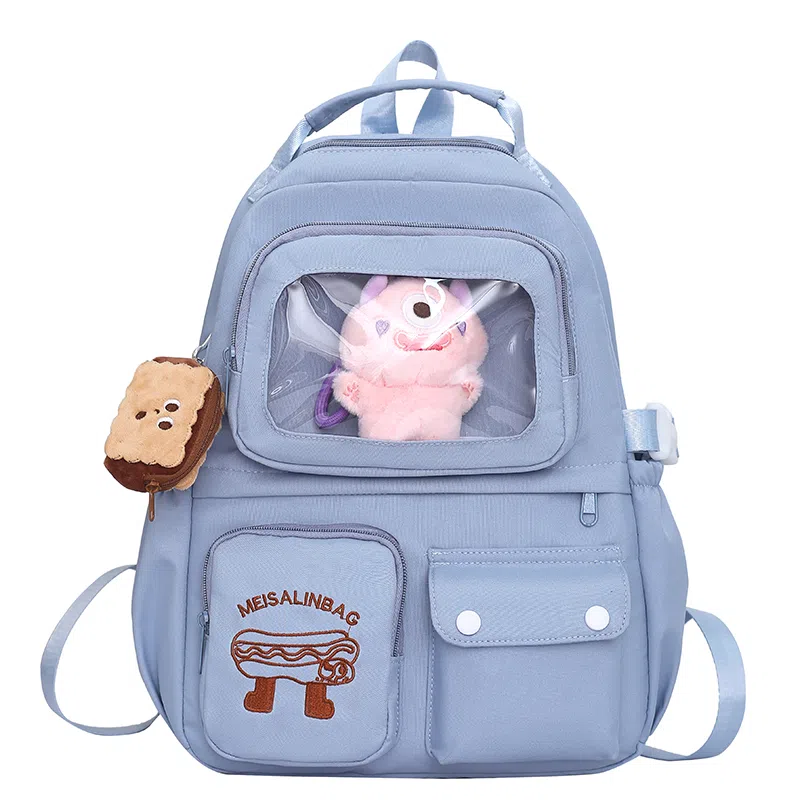 彤彤兔 简约时尚 尼龙 双肩包 女款 米白色\黄色\蓝色\黑色