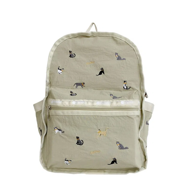 垣途者 日系可爱少女小清新学生书包女初高中大学生 尼龙 双肩包 女款 卡其色