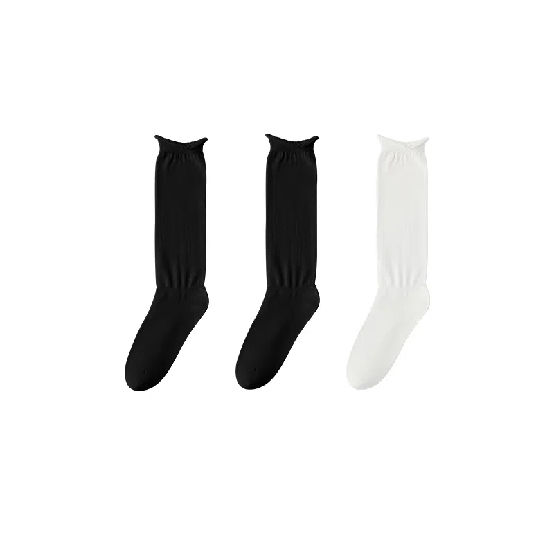 亲相见 抗起球防臭无骨月子透气堆堆袜中筒袜 女款 组合装
