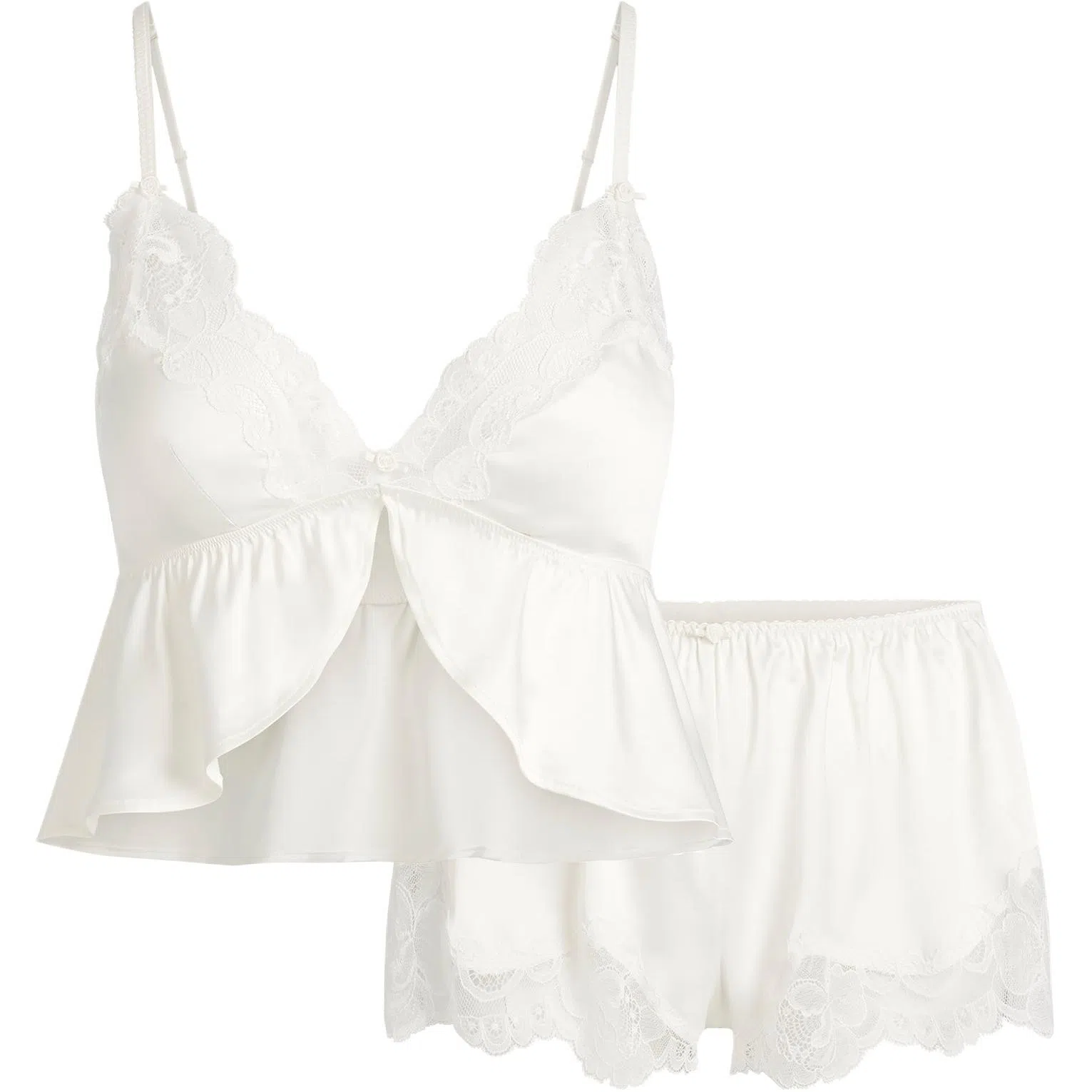 SKIMS Woven Shine Lace Babydoll Set