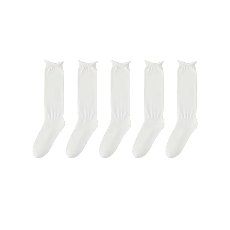 亲相见 抗起球防臭无骨月子透气堆堆袜中筒袜 女款 组合装