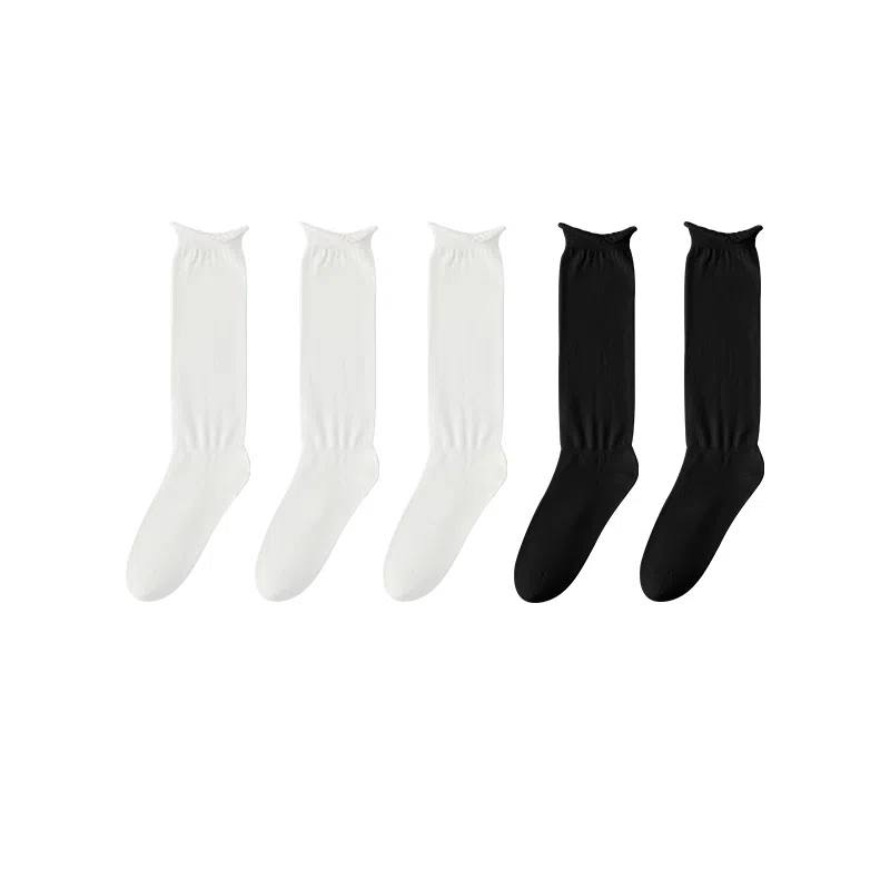 亲相见 抗起球防臭无骨月子透气堆堆袜中筒袜 女款 组合装