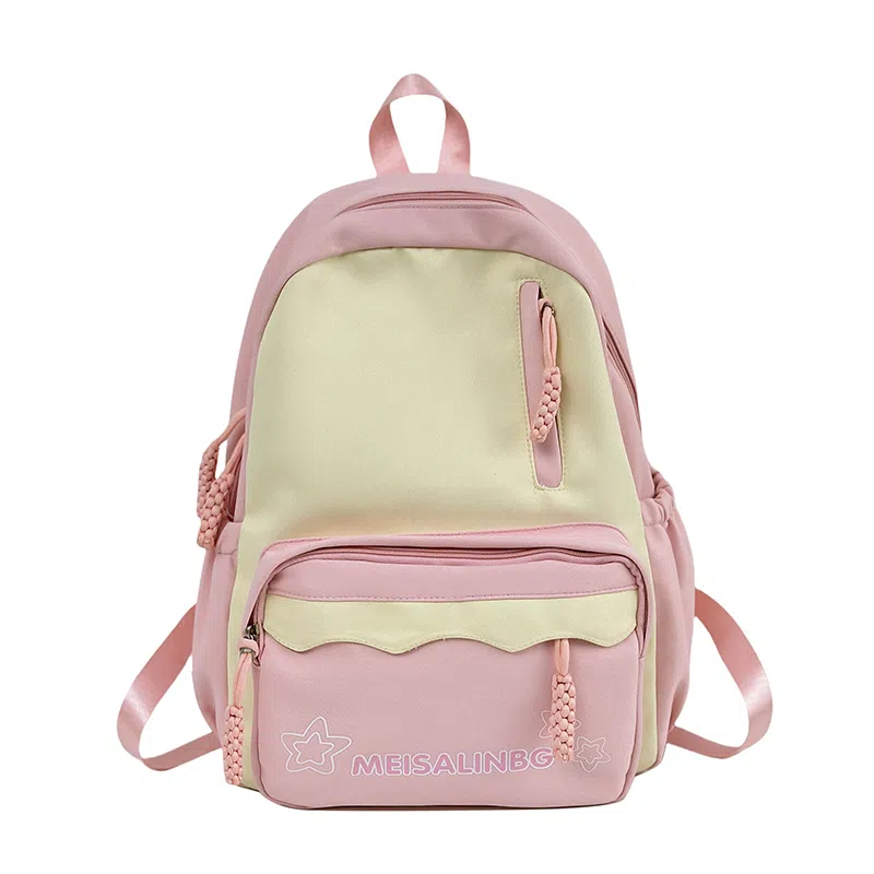 彤彤兔 大容量简约 涤纶 双肩包 女款 粉色/紫色/黑色/蓝色/绿色/卡其色