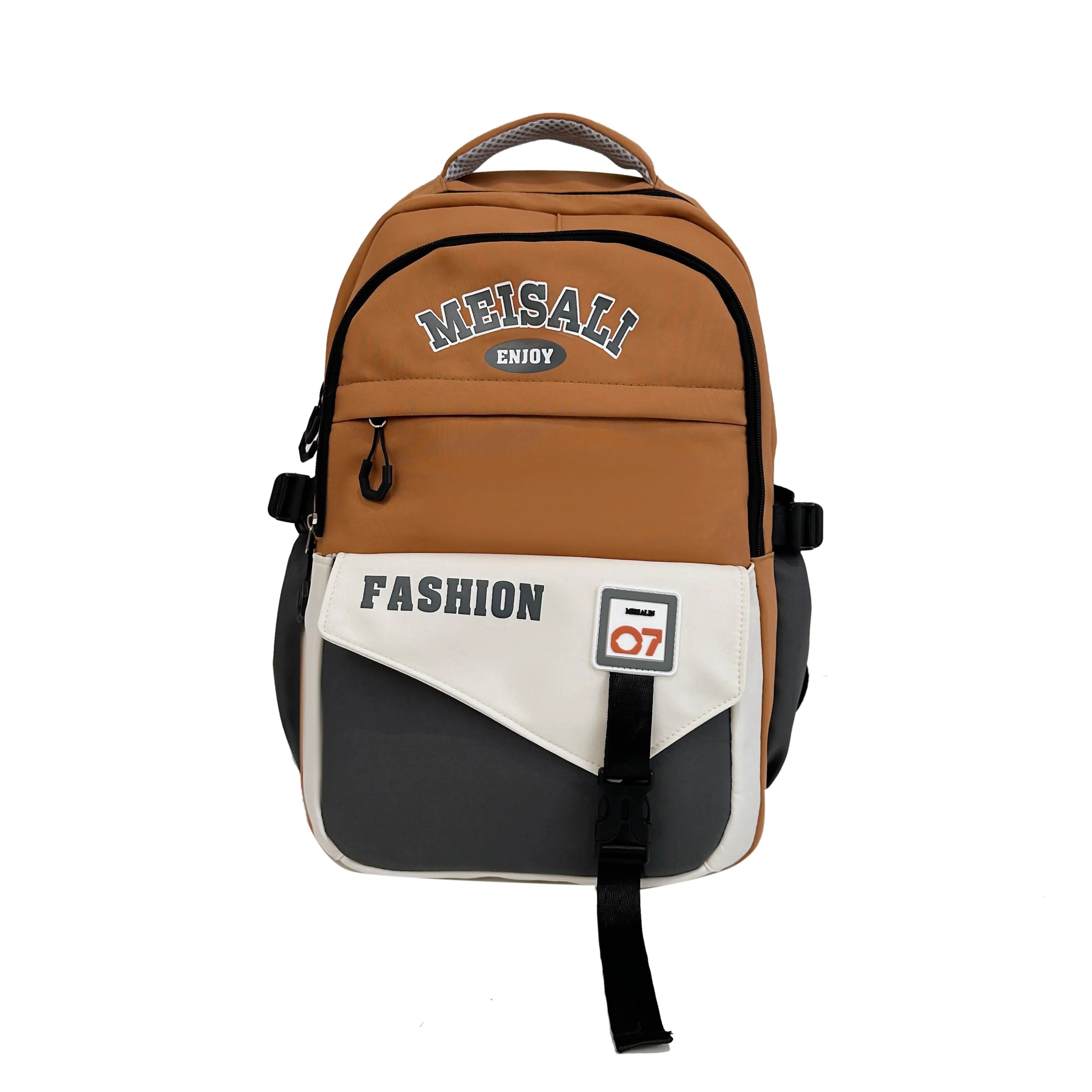 彤彤兔 韩版百搭撞色时尚 尼龙 双肩包 男女同款情侣款 卡其色\蓝色配红色\黄棕色\白配绿\黑色