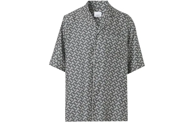 Burberry FW21 Silk Short Sleeve Shirt Grey