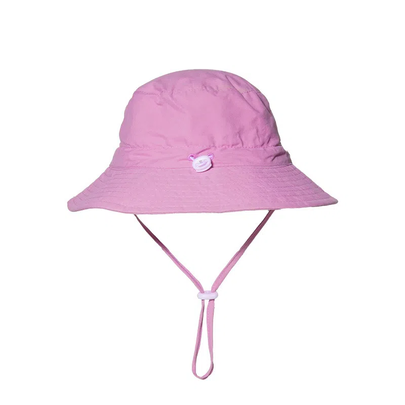 千桐 纯色檐防紫外线遮阳帽可爱宝宝时尚百搭 聚酯纤维 渔夫帽 儿童款