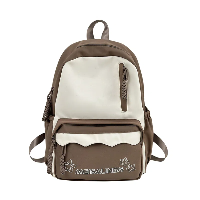 彤彤兔 大容量简约 涤纶 双肩包 女款 粉色/紫色/黑色/蓝色/绿色/卡其色