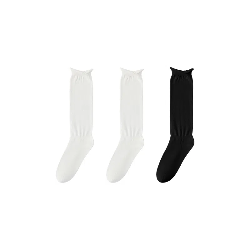 亲相见 抗起球防臭无骨月子透气堆堆袜中筒袜 女款 组合装