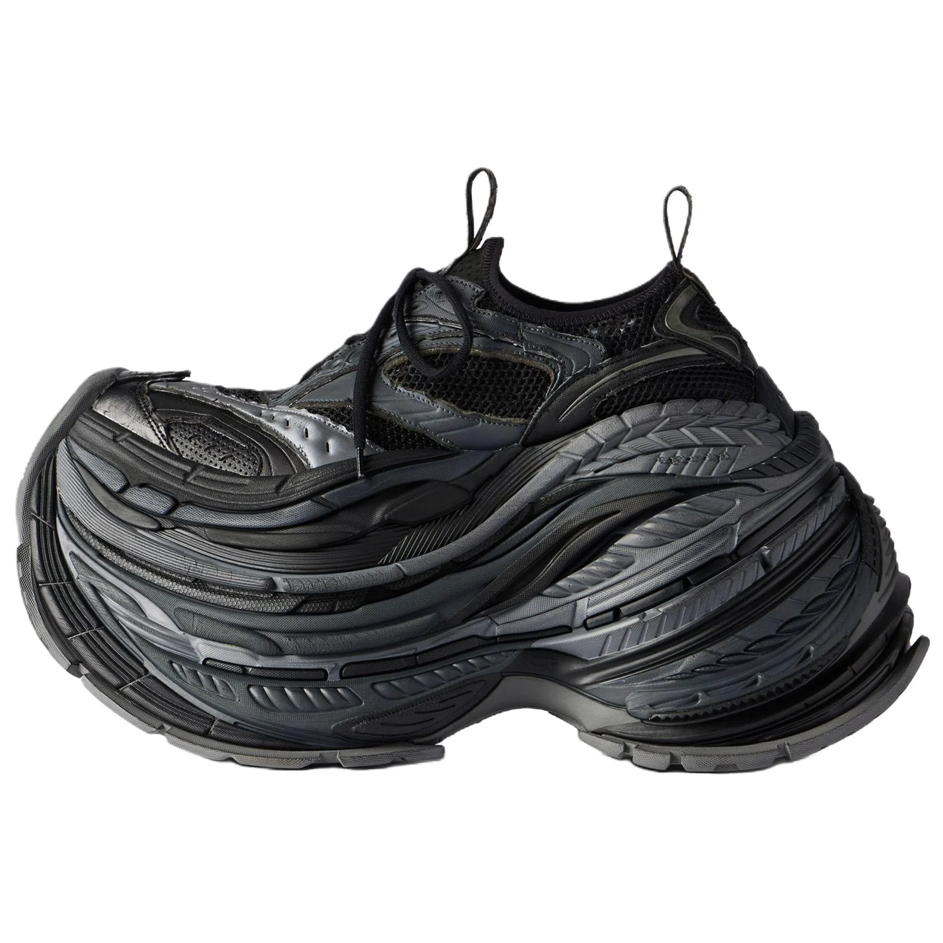 Balenciaga Platform Reduced Low Top Sneakers Black Grey