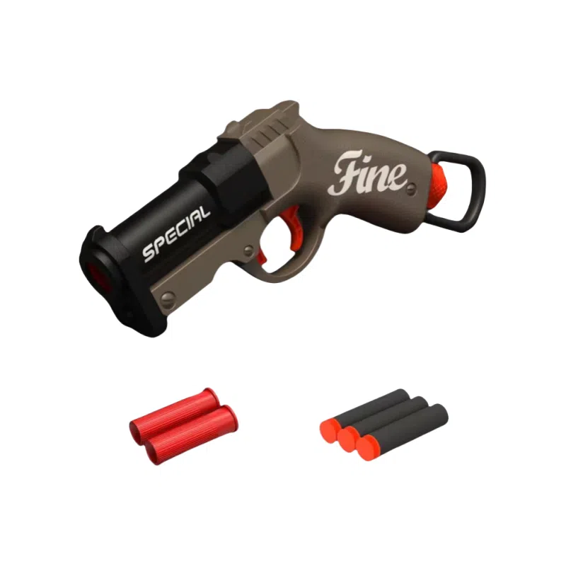 咕轹 迷你哥布林手炮拉栓发射器抛壳软弹枪 枪型玩具