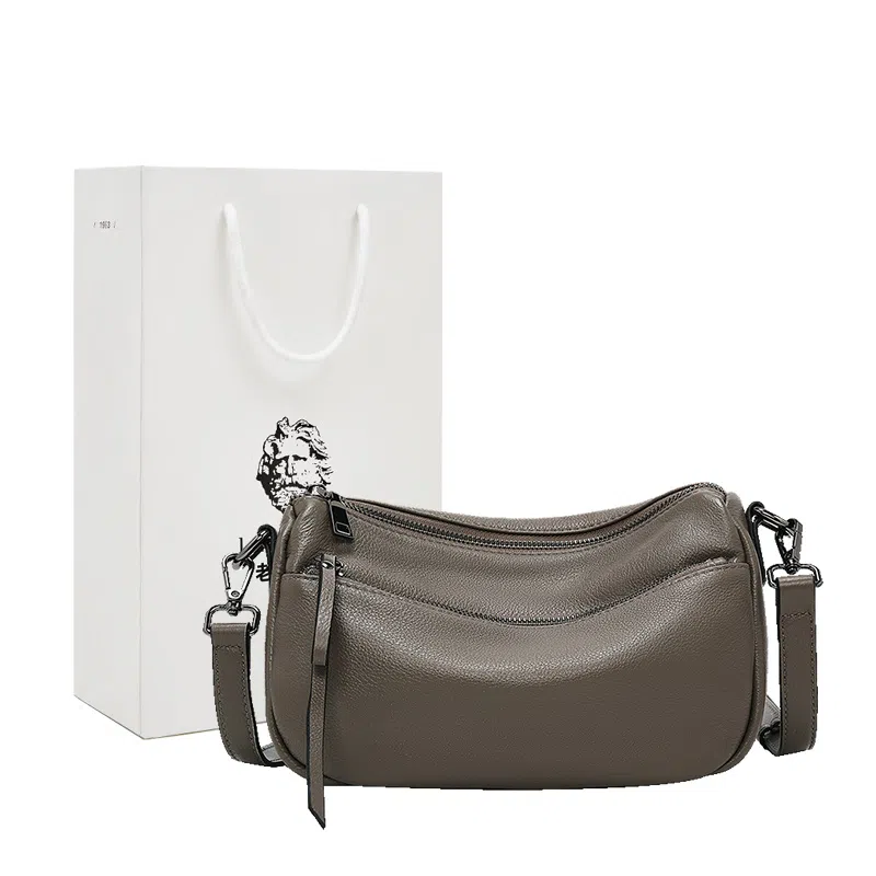 老人头 简约百搭纯色 头层牛皮 单肩包 女款 多色