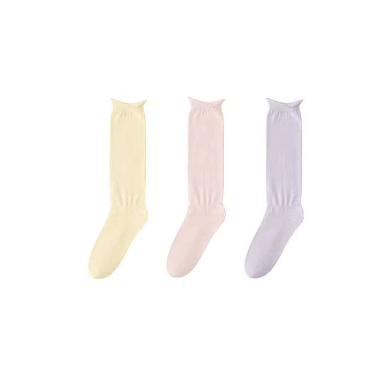 亲相见 抗起球防臭无骨月子透气堆堆袜中筒袜 女款 组合装
