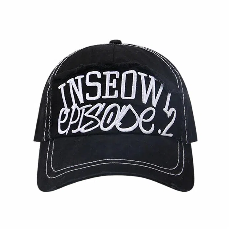 心水好物 字母刺绣 宽帽檐大脸显脸小美式复古大头围 棉 鸭舌帽 男女同款情侣款